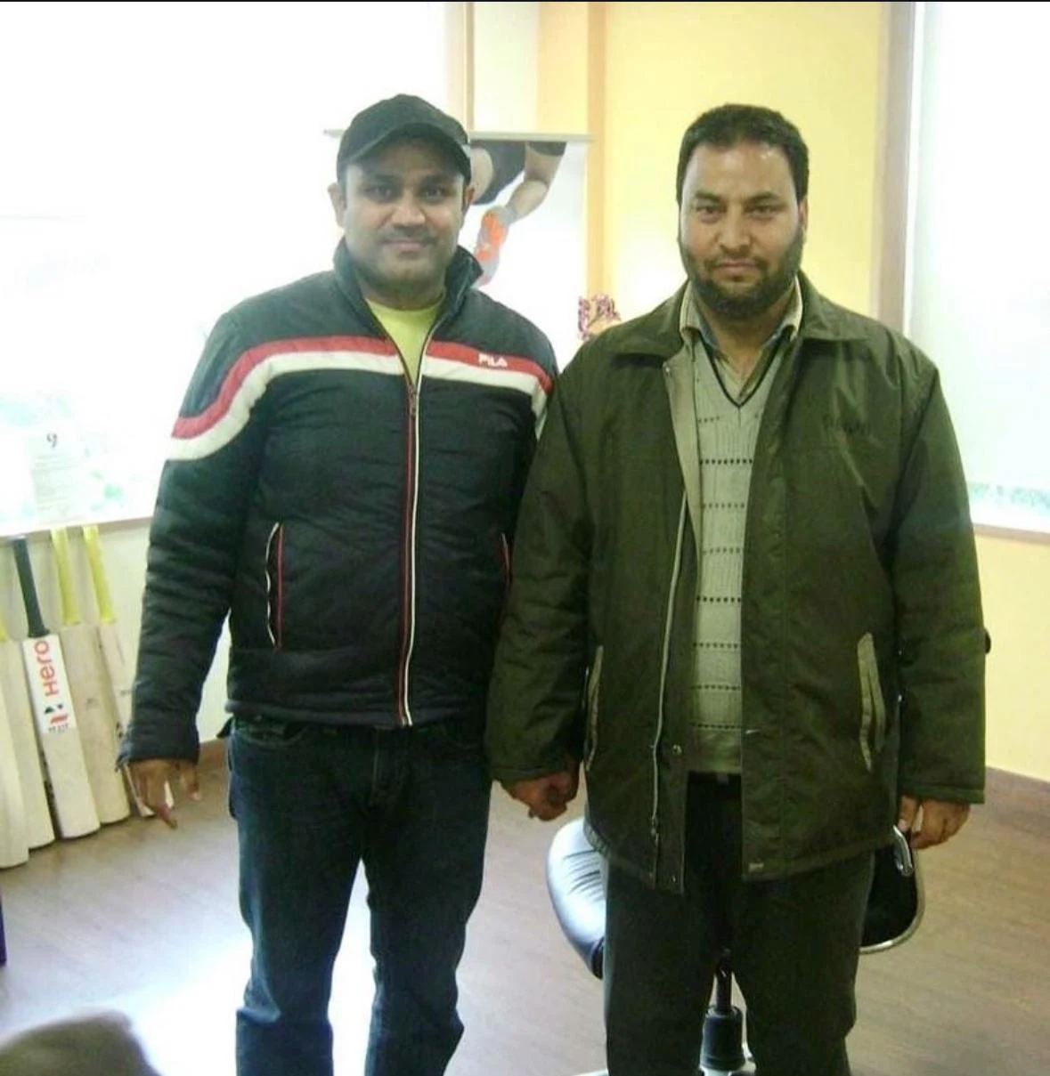 Virender Sehwag with GSI owner Shamsu Din Pathan